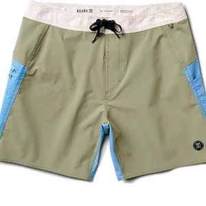NWT Men's Roark Boatman 4 Way Stretch Shorts Boardshorts 17” size 36, Sage